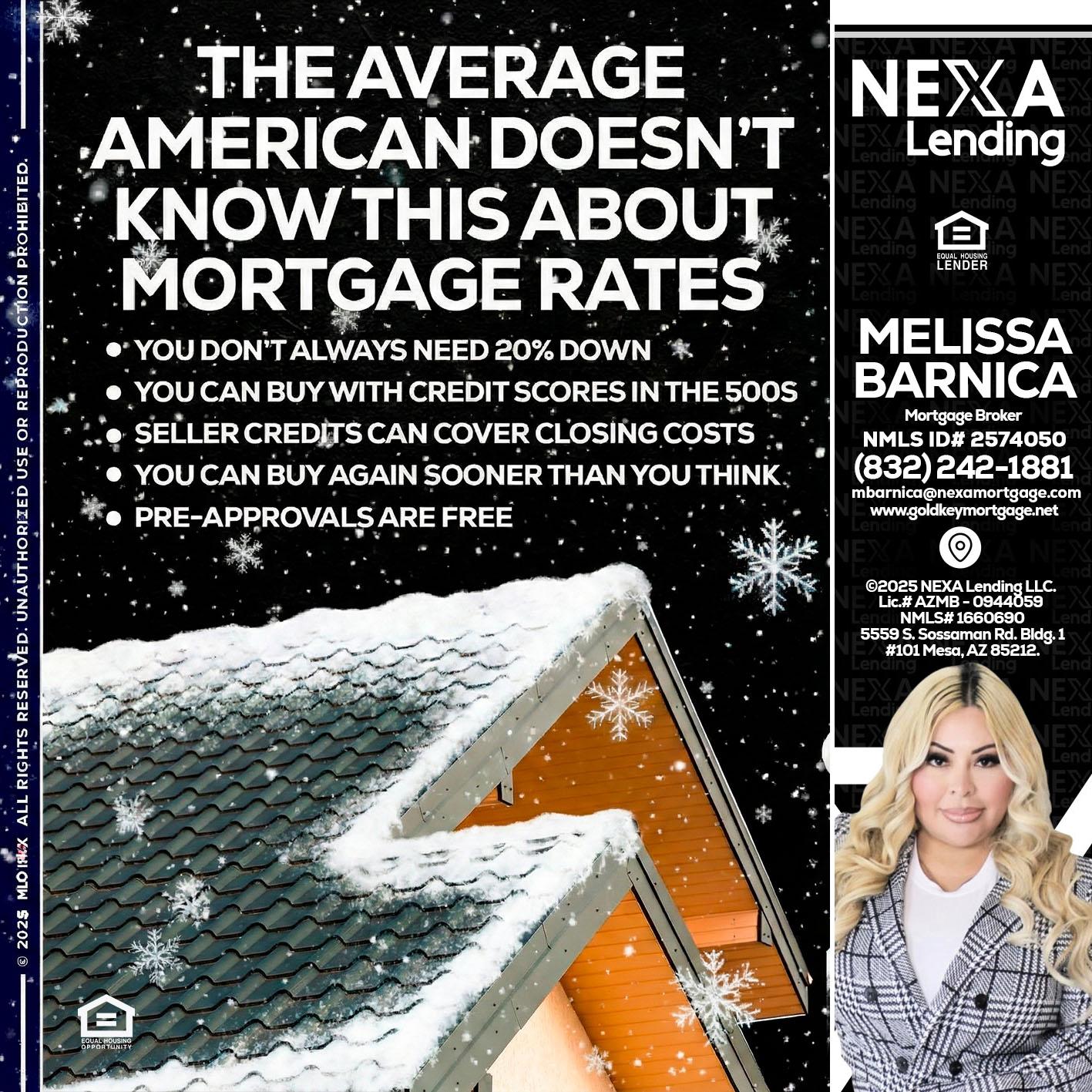 THE AVERAGE - Melissa Barnica -Mortgage Broker