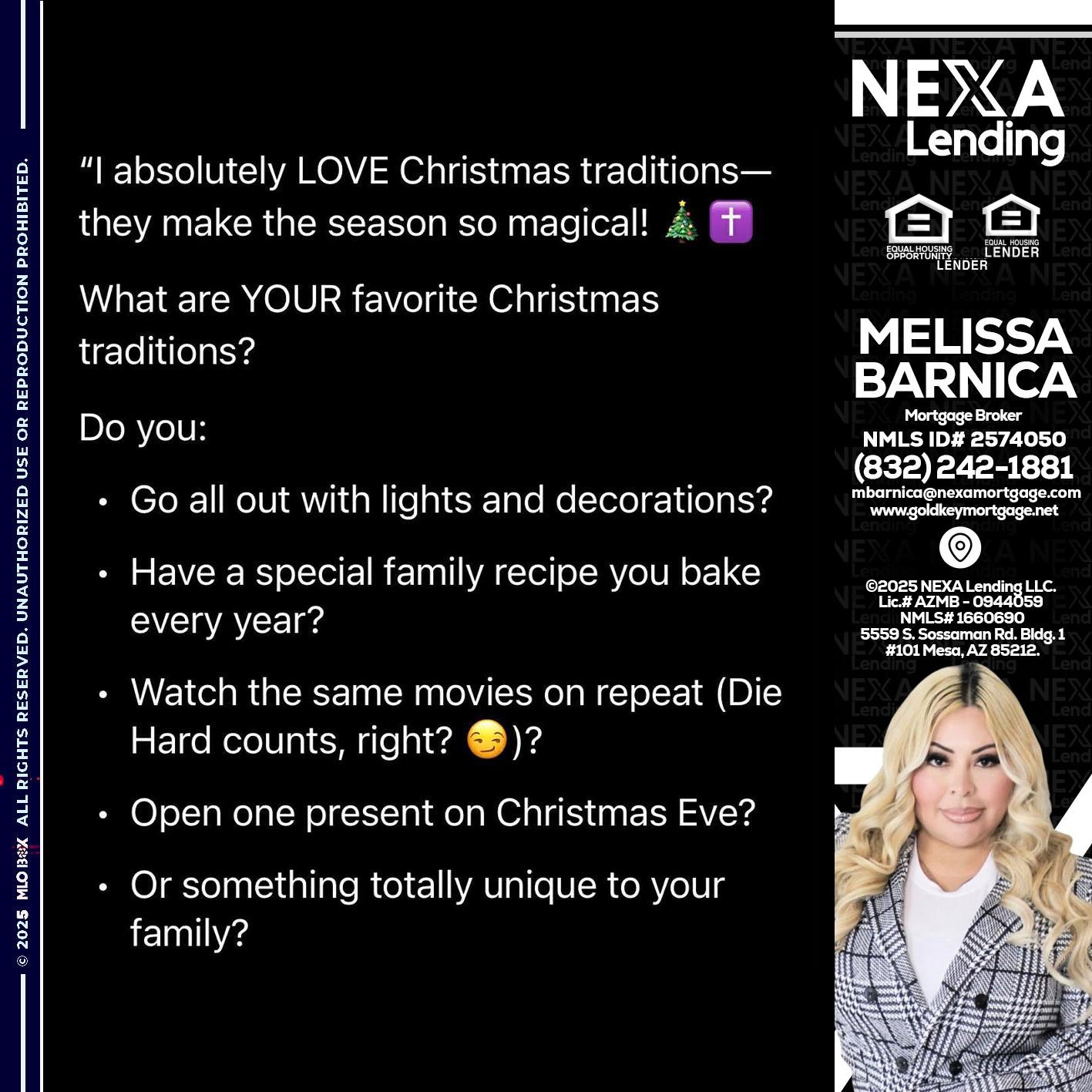 I love christmas - Melissa Barnica -Mortgage Broker