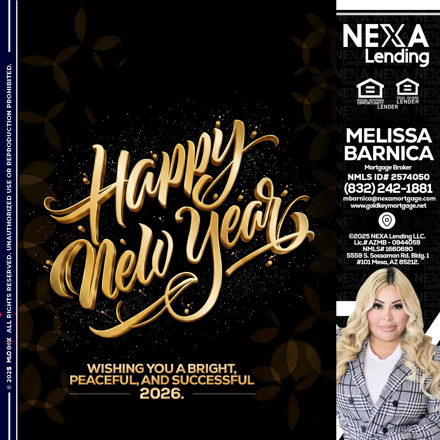 HAPPY NEW YEAR - Melissa Barnica -Mortgage Broker