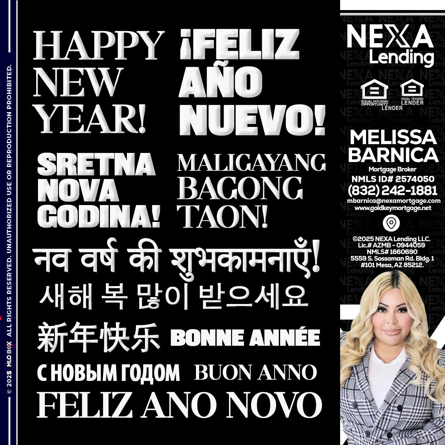 HAPPY NEW YEAR - Melissa Barnica -Mortgage Broker