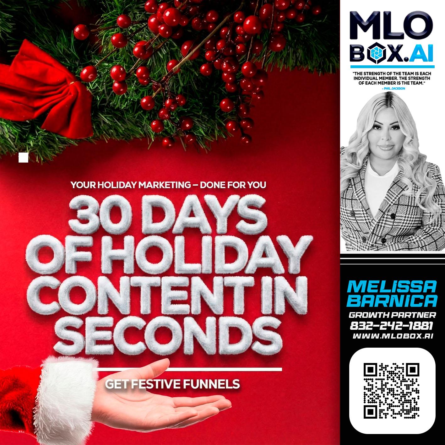 30 DAYS - Melissa Barnica -Mortgage Broker