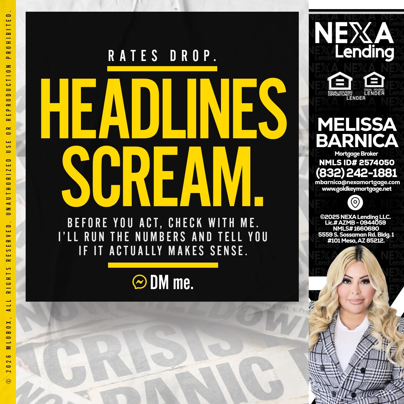 HEADLINES SCREAM - Melissa Barnica -Mortgage Broker