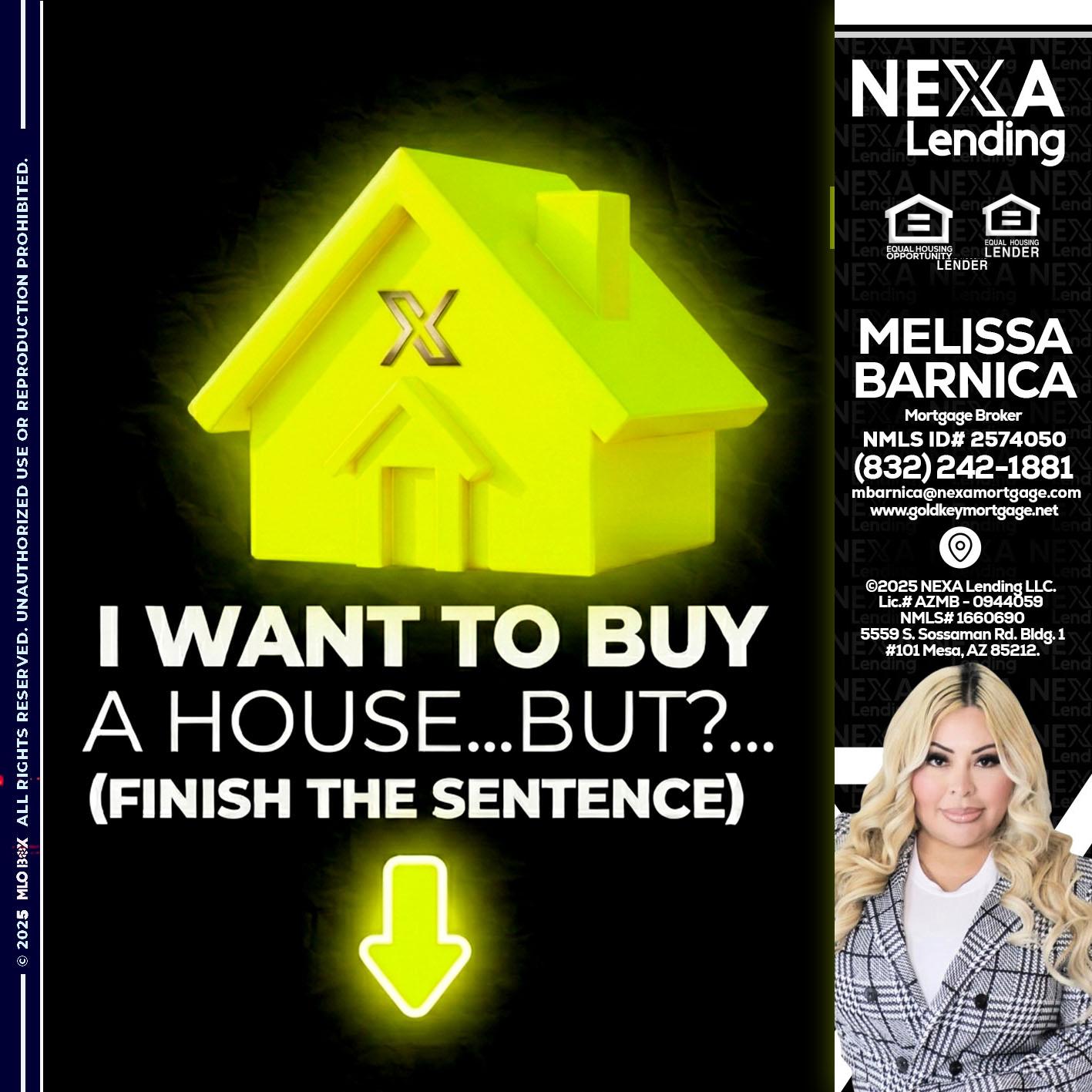 i want to buy - Melissa Barnica -Mortgage Broker