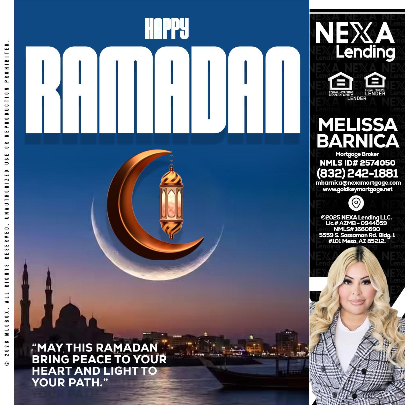RAMADAN - Melissa Barnica -Mortgage Broker