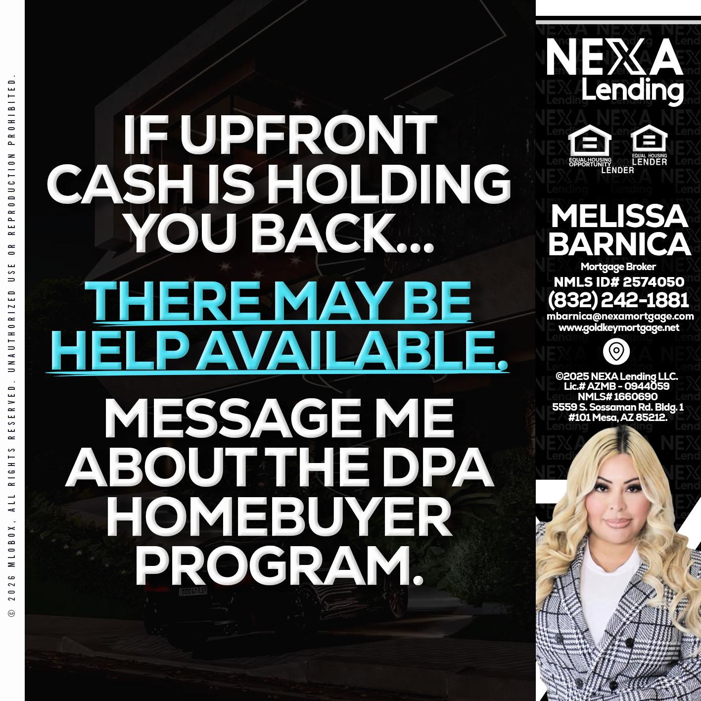 IF UPFRONT - Melissa Barnica -Mortgage Broker