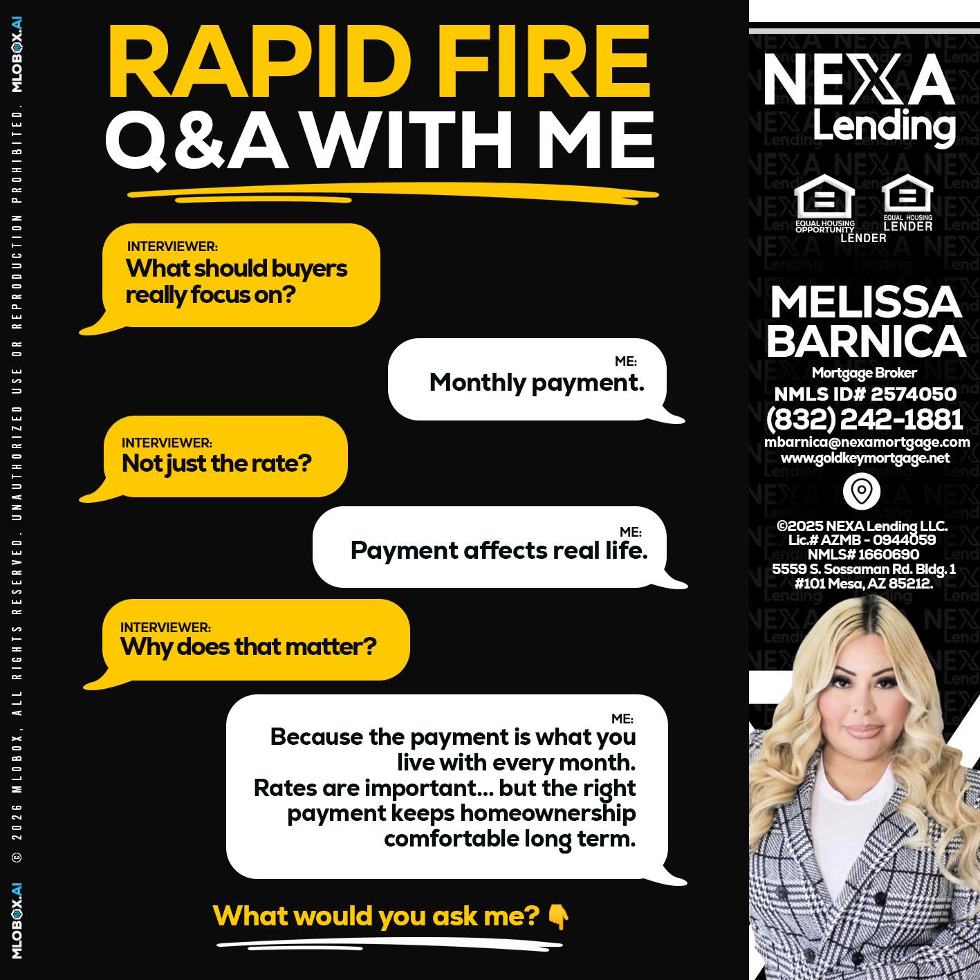 RAPID FIRE Q&A - Melissa Barnica -Mortgage Broker